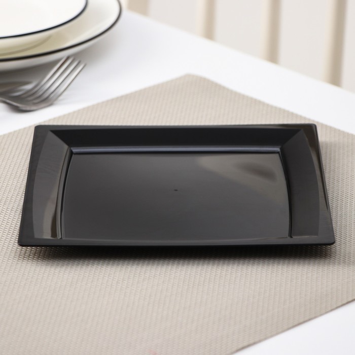 Тарелка одноразовая, 17,2×17,2 см, квадратная, плоская, цвет МИКС