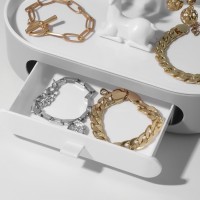 Подставка для украшений QF «Олень», овальная подставка, 25×12,5×26 см, цвет серо-белый