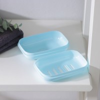 Мыльница пластиковая, 11×7,5×4 см, цвет МИКС