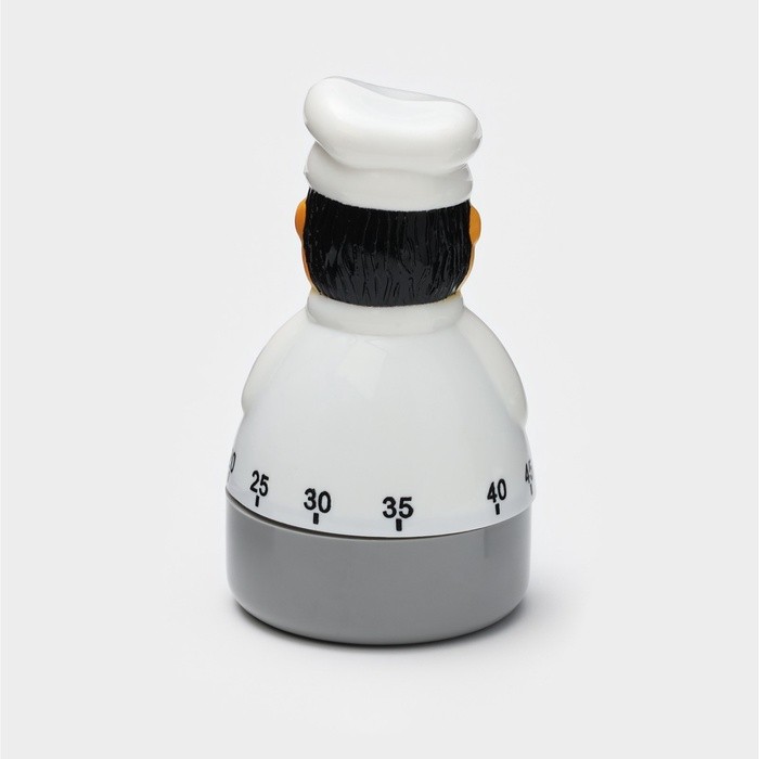 Таймер механический Доляна «Повар», кухонный, 5.8×10.7 см, белый