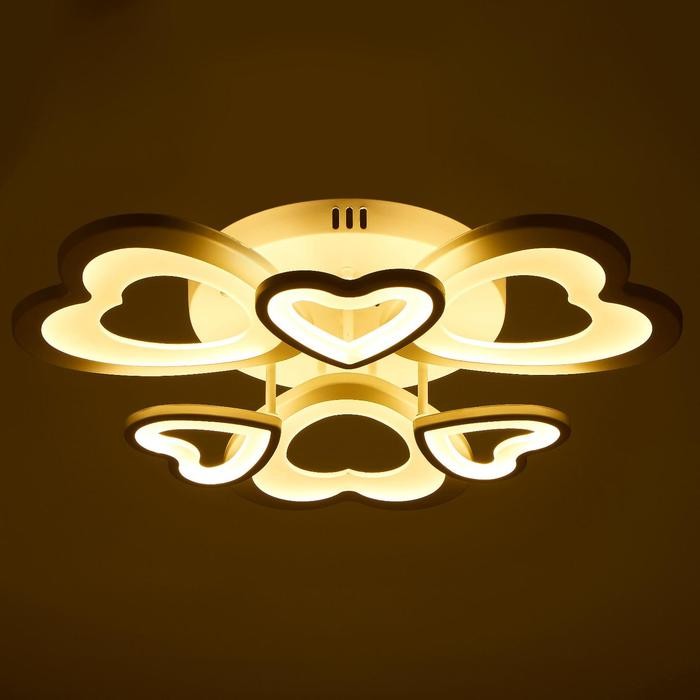 Люстра с ПДУ 661337/6 LED 140Вт диммер 3 режима 3000-6000К белый 56x56x13 см BayerLux