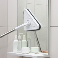 Окномойка с стальной ручкой и сгоном Raccoon, 25×17×105(148) см, 2 насадки из микрофибры