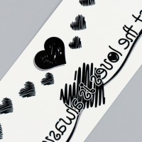 Татуировка на тело черная "Браслеты из сердец" 20,8х4,7 см