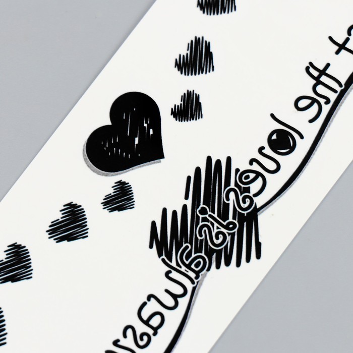 Татуировка на тело черная "Браслеты из сердец" 20,8х4,7 см