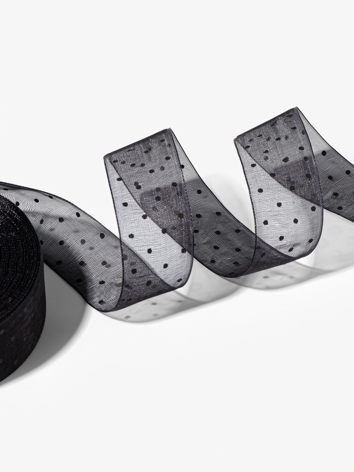 Лента капроновая «Горох», 25 мм, 23±1 м, чёрная