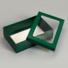Коробка складная, крышка-дно «Армейский зелёный», с окном, 30×20×9 см