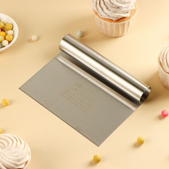 Шпатель кондитерский с размерной линейкой KONFINETTA, 15×11.5 см