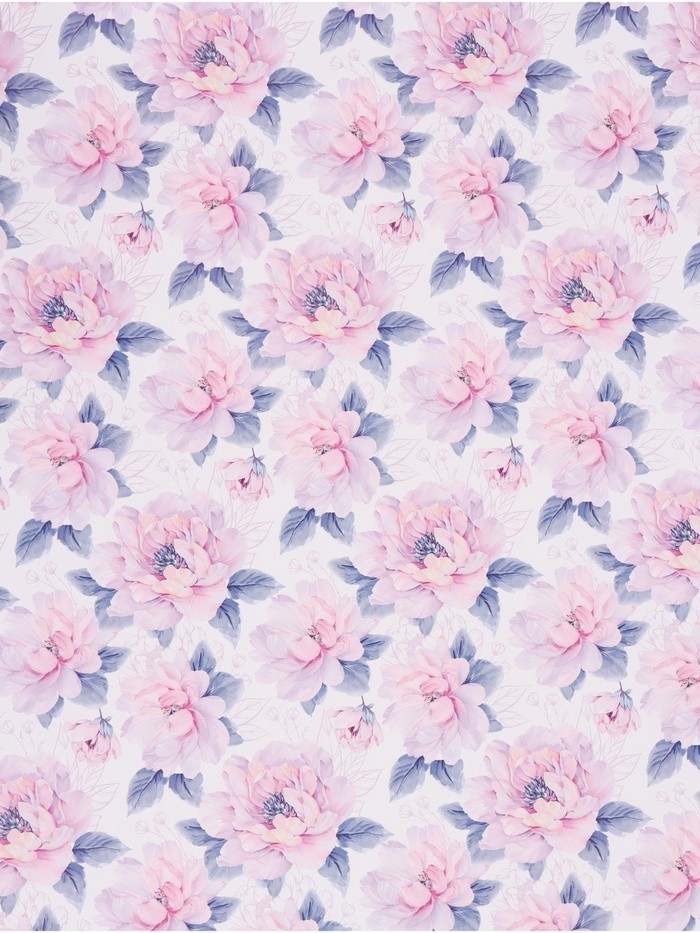 Бумага упаковочная глянцевая «Нежные цветы», 70×100 см