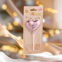 Свеча в торт «Воздушный шарик. Сердечко», 5.5 см розовое золото