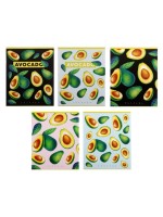 Тетрадь 48 листов в клетку, Calligrata «Авокадо», белые листы, МИКС