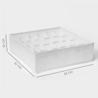 Органайзер для хранения белья LaDо́m, 24 ячейки, 32×32×10 см, белый