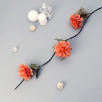 Декор тинги "Пион Айвори с папоротником" 150 см, микс