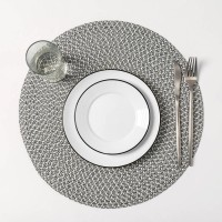 Набор салфеток сервировочных на стол Доляна «Рэй», 4 шт, d=38 см, цвет серый
