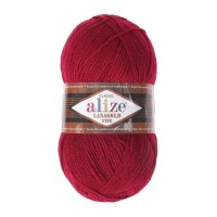 Пряжа "Lanagold fine" 49% шерсть, 51% акрил 390м/100гр (390 вишня)