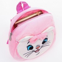 Рюкзак детский для девочки, плюшевый на молнии, с карманом, 19 х 22 см "Кошечка Мари", Коты Аристократы