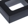 Коробка подарочная складная, упаковка, крышка - дно, с окном, чёрная, 16.5×12.5×5.2 см