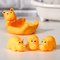 Набор игрушек для купания «Бегемотики»: мыльница, игрушки 3 шт. р-р: 14см