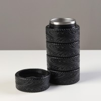 Термос TAKE IT EASY «Авто колесо», 250 мл, 17×8 см, сохраняет тепло 6 ч, чехол, нержавеющая сталь, пластик, чёрный