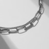 Чокер-цепь многослойный «Цепь» звенья вытянутые, цвет серебро