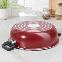 Жаровня «Эксперт», 4 л, d=24 см, стеклянная крышка, пластмассовые ручки, антипригарное покрытие, цвет бордовый