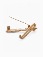 Брошь «Скрипка», цвет чёрно-белый в золоте