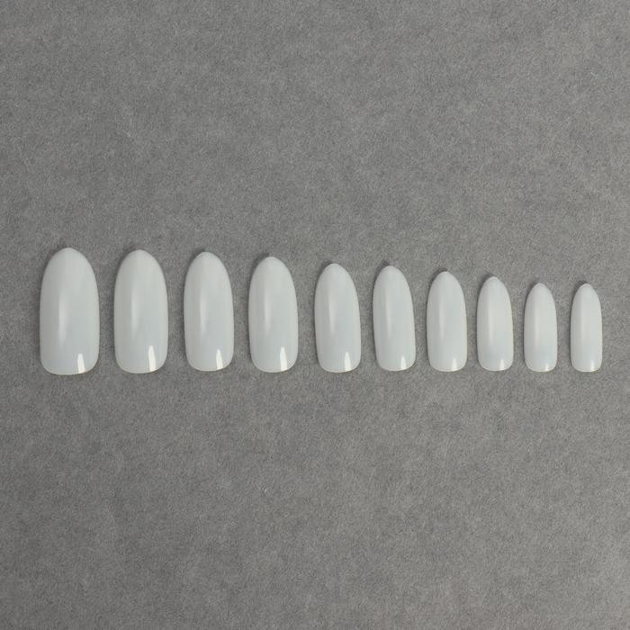 Типсы для ногтей, 100 шт, форма овал, полное покрытие, цвет бежевый