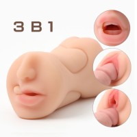 Мастурбатор 3 в 1, супер реалистичный, светлый