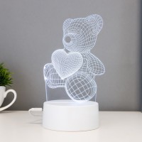 Светильник сенсорный «Мишутка» LED 7 цветов USB/от батареек белый