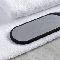 Тёрка для ног, лазерная, двусторонняя, прорезиненная ручка, 25,5 см, цвет чёрный