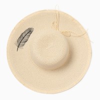 Шляпа женская MINAKU, цвет молочный, р-р 58