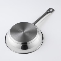 Сковорода «Общепит», d=22 см, толщина корпуса 0,6 мм, дно 3,5 мм, с теплораспределителшьным слоем, антипригарное покрытие, индукция, цвет металлик