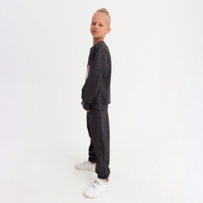Комплект детский (свитшот, брюки) MINAKU: Casual Collection, тёмно-серый, рост 98 см