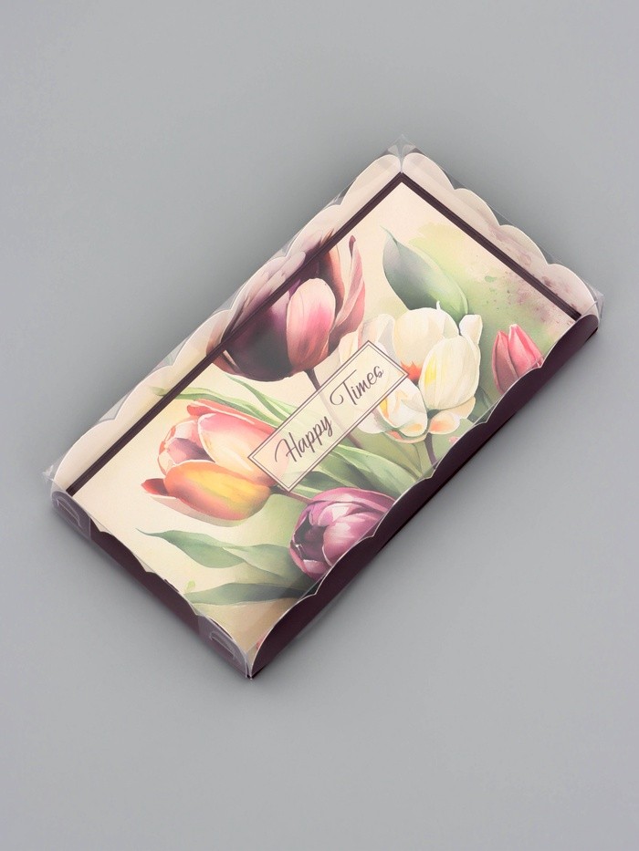 Коробка для печенья, «Тюльпаны», 10.5×20×3 см