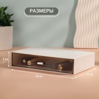 Органайзер для хранения «BASIC», 1 секция, 23×17×5 см, белый, прозрачный