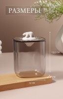 Органайзер для хранения «Медведь», с крышкой, 9×9×13.5 см, белый, прозрачный