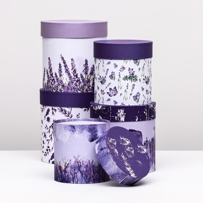 Набор шляпных подарочных коробок 5 в1 «Вдохновение», 20×20 - 15×15 см