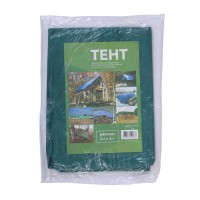 Тент защитный, 3 × 2 м, плотность 120 г/м², люверсы шаг 1 м, тарпаулин, УФ, зелёный/серебристый