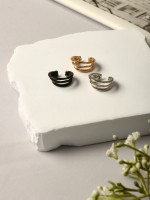 Серьги «Каффы» набор 3 шт., тройная линия, разноцветный