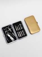 Набор маникюрный Metallic, 8 предметов, в футляре, цвет золотистый