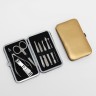 Набор маникюрный Metallic, 8 предметов, в футляре, цвет золотистый