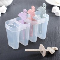 Форма для мороженого «Фламинго», 14,5×12×5,5 см, 4 ячейки, цвет МИКС