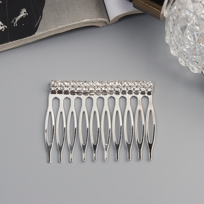 Гребень для волос QF «Медея», набор 2 шт., классика, 5×4 см, серебро