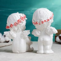 Набор фигур "Пара ангелочков" 2шт, перламутр, 15см