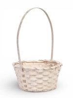 Корзина плетёная для хранения, бамбук, белая, набор 3 шт., Greengo