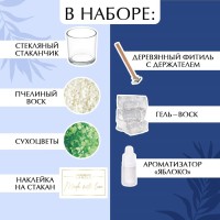 Свеча своими руками. Создание ароматической свечи с сухоцветами «Зеленое яблоко», набор для творчества