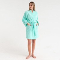 Халат махровый Экономь и Я, жен. р. 42-44 цв. нежно-бирюзовый, 100% хл, 320 гр/м2
