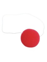 Нос клоуна, на резинке, красный