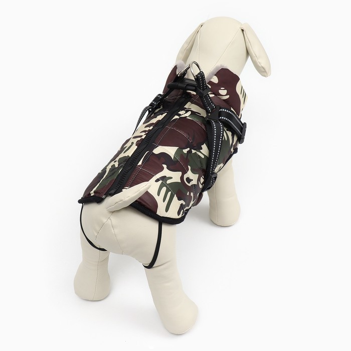 Куртка для собак со шлейкой, размер М, камуфляжная Куртка для собак со шлейкой, размер М, камуфляжная
