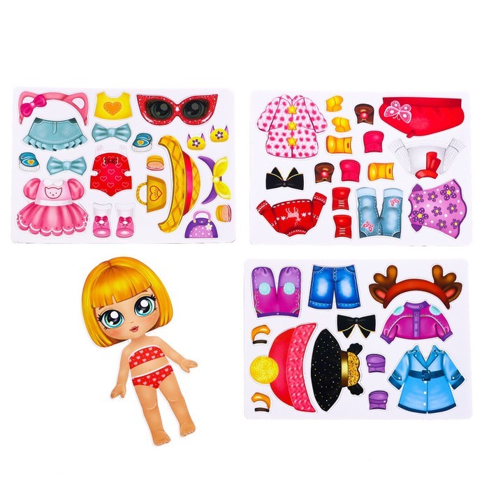 Магнитная игра «Одень куклу. Маленькая модница», в коробке