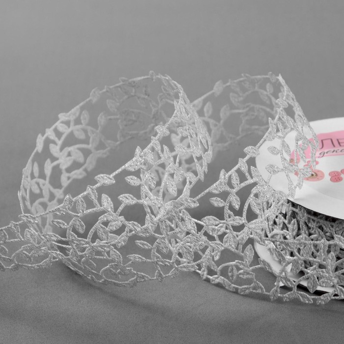 Лента фигурная «Ветви», 30 мм, 9 ± 0,5 м, цвет золотой